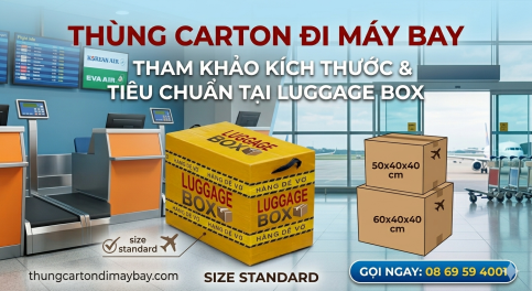 Thùng carton đi máy bay - Tham khảo kích thước, tiêu chuẩn tại Luggage Box